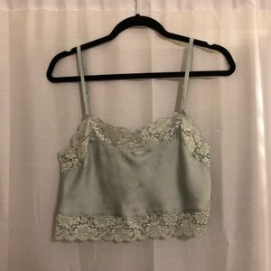 Brandy Melville Blue Lace Slip Shirt